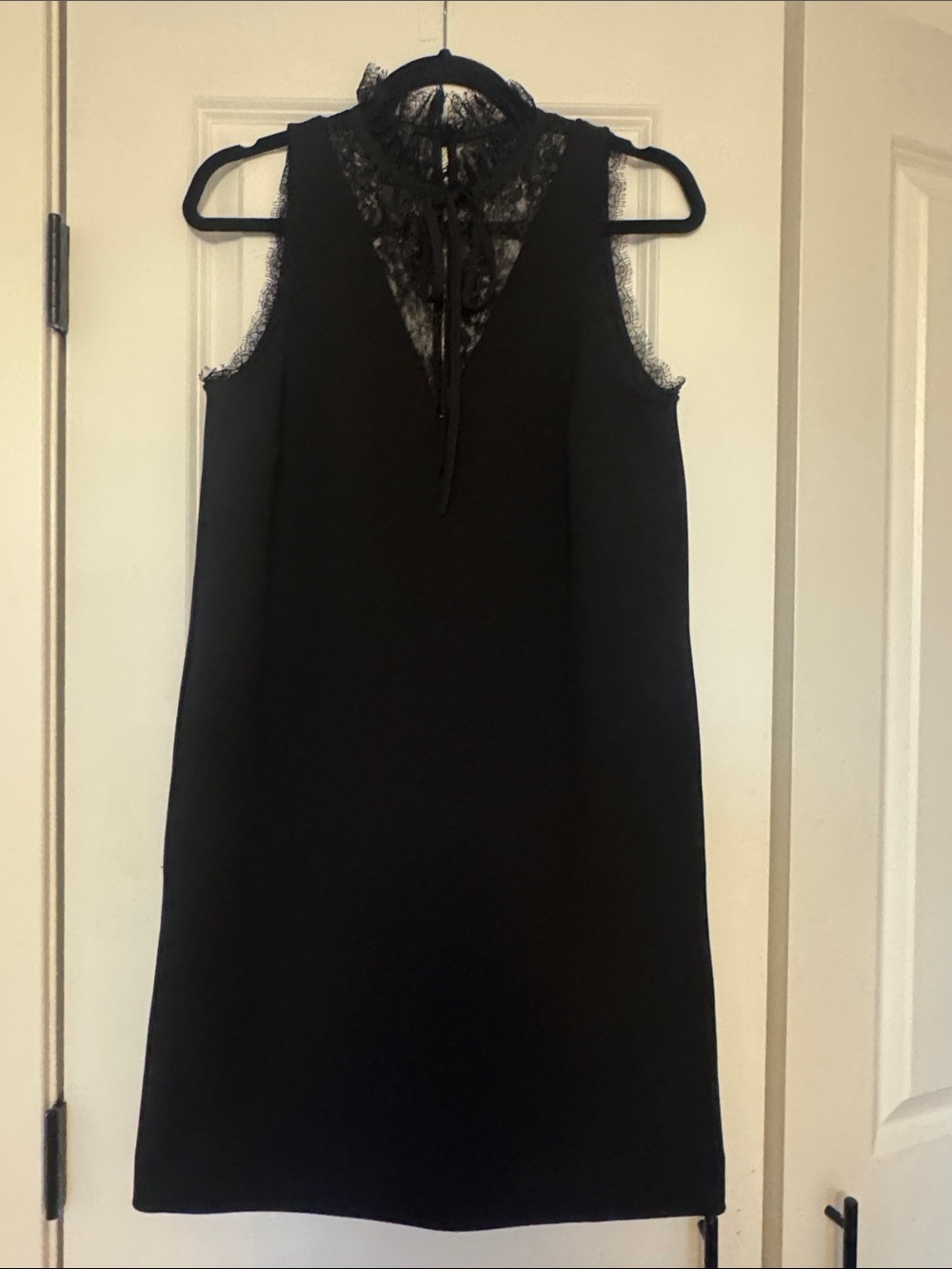 Ted Baker Black Lace-Trim Sleeveless Shift Dress